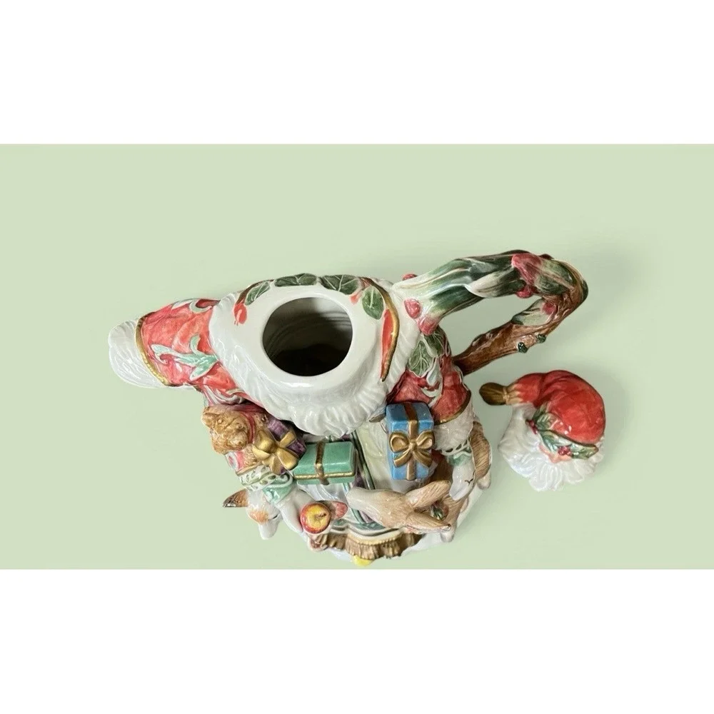 Fitz &‎ Floyd Classics Enchanted Holiday Santa Claus Teapot Tea Pot Pitcher Xmas